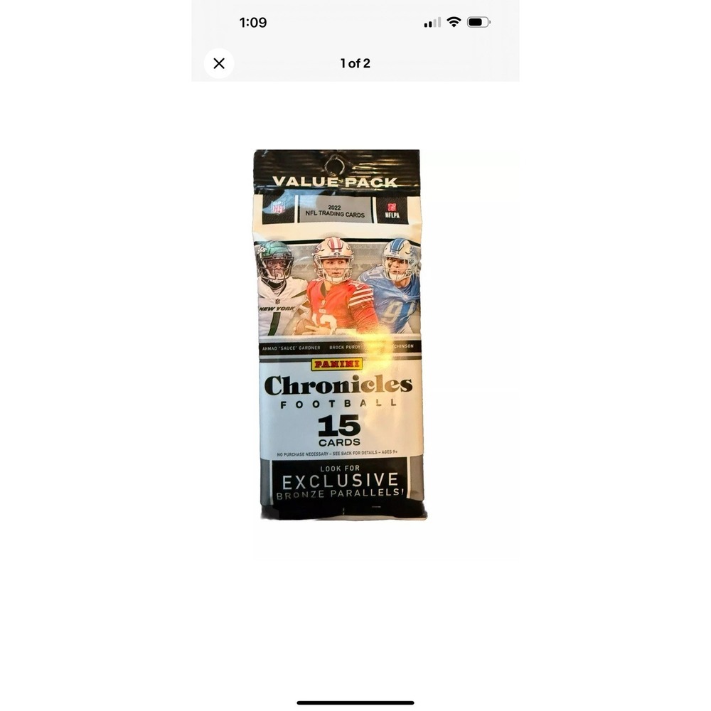 2022‎ Panini Chronicles NFL Football 15 Card Value Pack Gardner Purdy BRAND NEW